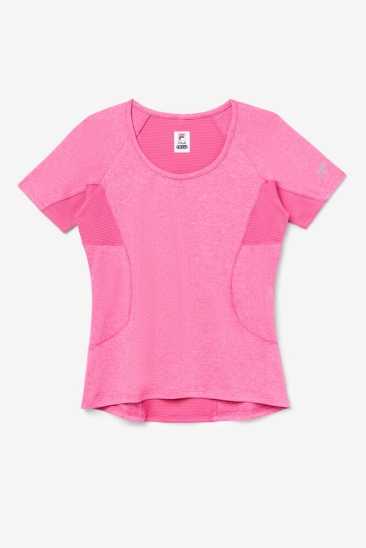 Fila Femme Pickleball Short Sleeve Top 680 Rose Glow Heather Fila France DGK-183509